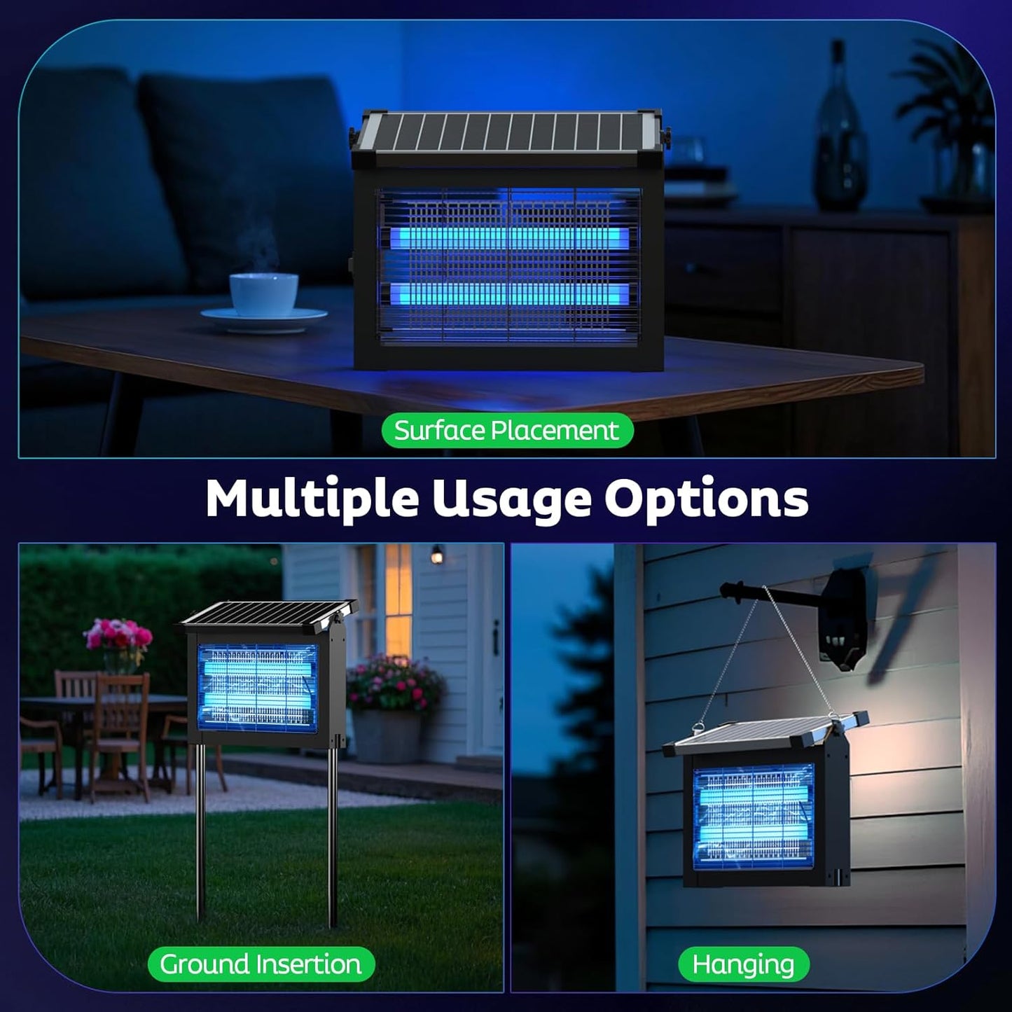 Solar - Powered Bug Zapper, Waterproof - Infinex Studios