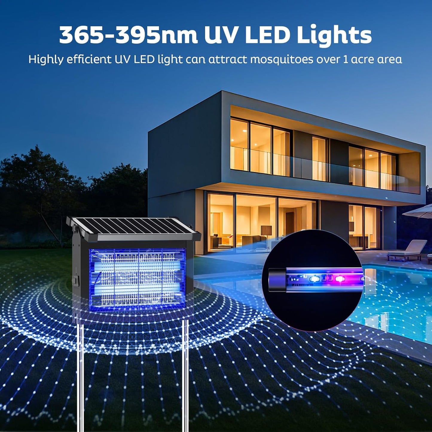 Solar - Powered Bug Zapper, Waterproof - Infinex Studios
